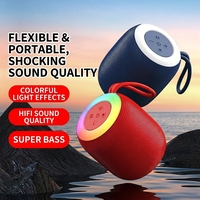 Altavoz Inalámbrico con Bajos Profundos, Cubierta de Tela, Portátil para Exteriores, Multifuncional, Iluminación Ambiental RGB, para Cine en Casa y Fiestas