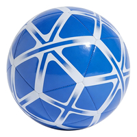 Ballon de football Aiju personnalisé, prix bas, vente en gros, taille 5, haute qualité, bleu, cousu à la machine, PVC durable, service OEM/ODM