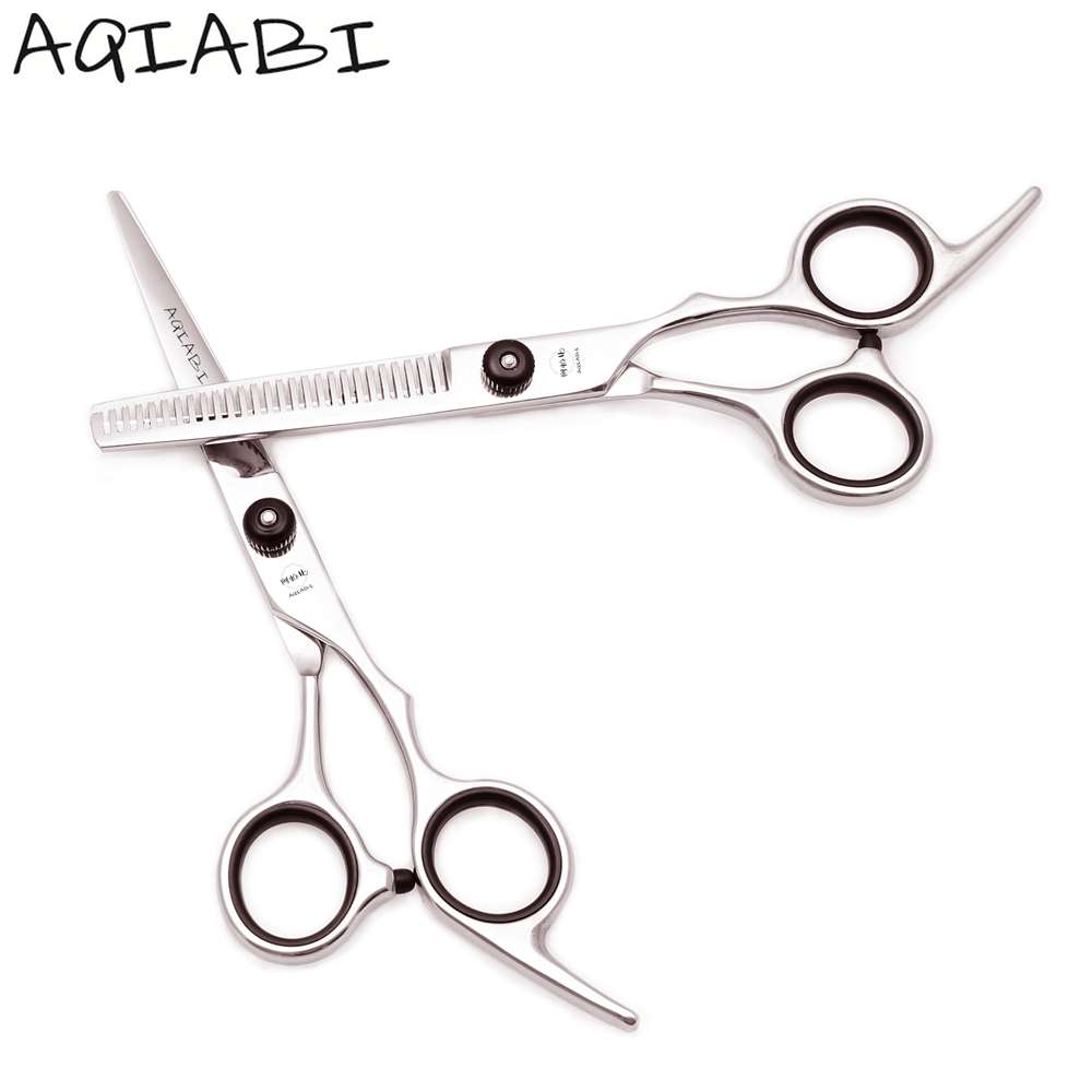 Hair Scissors 6'' 6.5" AQIABI JP Steel Hair Cutting Scissors Thinning Shears Hairdressing Scissors Black Screw A1001