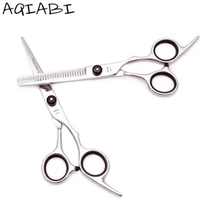 tóc cắt kéo kéo cắt tỉa thưa Suppliers-Kéo Cắt Tóc 6 ''6.5" AQIABI JP Thép Kéo Cắt Tóc Mỏng Shears Làm Tóc Kéo Đen Vít A1001