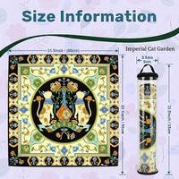 Tapis de Mahjong Américain Style Animal en Néoprène Caoutchouc Écologique Imperméable Antidérapant Pliable et Enroulable avec Sac de Transport