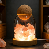 Diffuseur d'arômes en cristal multicolore, ornement en pierre, cloche en verre créative avec veilleuse LED, décoration d'intérieur pour huiles essentielles, artisanat