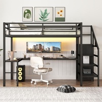 Cadre de lit double en métal noir réglable Hengli HL-WZS016 au design moderne avec 1 an de garantie