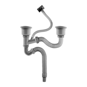 Tubería de Desagüe Doble para Fregadero, Acero Inoxidable ABS, Curva en S, Fácil Instalación, Accesorios para Grifo de Cocina - Product Image 1