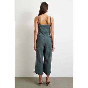 Combinaison minimaliste à taille haute et bretelles, verte, sans manches, pour femme, style quotidien - Product Image 1