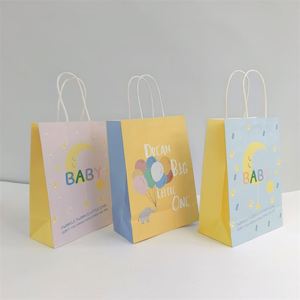 Bolsas de Regalo Pequeñas de Papel Kraft de 16*8*22cm para Recuerdos de Baby Shower, Impresión Flexográfica, Ecológicas y Reciclables para Velas y Manualidades, al por Mayor - Product Image 4