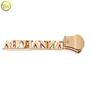Custom Gold Letters <strong>Zipper</strong> Pulls Handbags Decorative logo <strong>Replacement</strong> <strong>Zipper</strong> Puller Metal Nylon Slider <strong>Zipper</strong> Tags for Jacket - Product Image 3