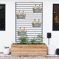 Pot gantung 10 inci outdoor abu-abu gelap dinding galvanis ember oval metal planter balustrade herbal metal planters
