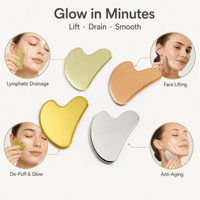 Herramienta de Masaje Facial Kinwong de Metal Gua Sha en Forma de Corazón, Pulido Espejo, Lifting Facial, Drenaje Linfático, Venta al por Mayor OEM