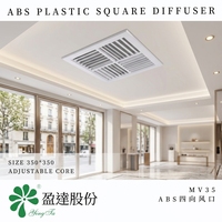 Diffuseur multivent MV35 moderne en plastique, anti-corrosion, à faible bruit de vent, installation facile pour conduits d'air de centres commerciaux et entrepôts