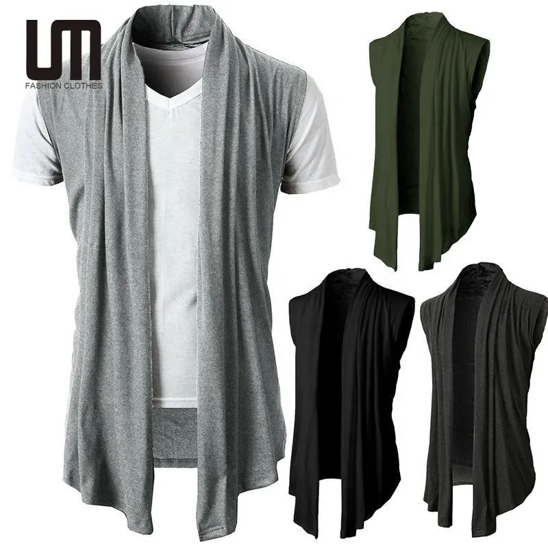 Liu Ming 저렴한 도매 2024 뜨거운 판매 남성 패션 민소매 스트리트 니트 조끼 카디건 힙합 조끼 스웨터