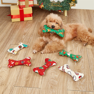 Jouets pour animaux de compagnie en coton double dentition pour le nettoyage des dents, jouets de Noël pour chiens, jouets sonores en forme d'os pour chiens, fournis par l'usine NiBao - Product Image 3