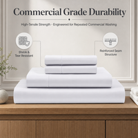 Ensemble de draps en coton blanc et gris brume, drap plat, drap-housse, deux taies d'oreiller pour lit double standard américain