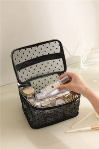 Bolsa de Cosméticos Nueva, Bolsa de Cosméticos Transparente Portátil, Bolsa de Almacenamiento de Malla de Doble Capa de Gran Capacidad - Product Image 5