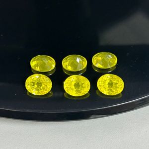 พลอยแกรนเนตสังเคราะห์สีเหลืองคานารีทรงรีแบบหลวมสำหรับทำเครื่องประดับ - Product Image 5