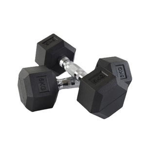 Haltère hexagonal en <span class=keywords><strong>fonte</strong></span> pour la musculation à domicile, enveloppé de caoutchouc, pour le renforcement musculaire, avec poignée en PVC - Product Image 2