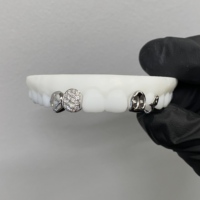 Grillz personnalisés en argent 925 avec dents de pingouin et étoiles, entièrement sertis de moissanite VVS, bijoux HipHop