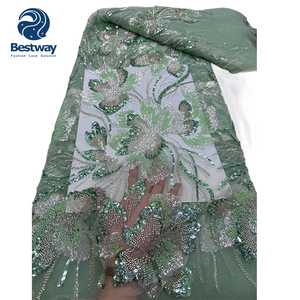 2025 Phi New Đính Cườm Chuỗi Ren Vải Chất Lượng Tốt Nigeria Phụ Nữ Nặng <span class=keywords><strong>Net</strong></span> Đính Cườm Ren Vải Đảng Dresses - Product Image 6