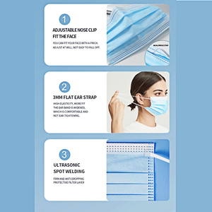 Masker Wajah medis sekali pakai Nonwoven kualitas tinggi untuk penggunaan medis atau perlindungan pribadi - Product Image 5