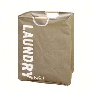 Panier à linge pliable en toile, seau de rangement en toile - Product Image 3