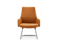 Chaise de Visiteur Exécutive en Cuir Premium, Chaise de Bureau et de Conférence en Cuir PU de Haute Qualité