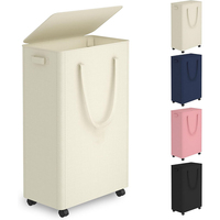 Panier à linge pliable 75L avec roulettes, multifonctionnel, en tissu Oxford 600D, pliable, pour le rangement des vêtements sales
