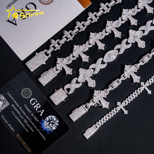 <span class=keywords><strong>Bracciale</strong></span> a Croce Moissanite Iced Out di Tendenza, Gioielli Hip Hop Personalizzati in <span class=keywords><strong>Argento</strong></span> 925 per Uomo e Donna, Ideale per l'Uso Quotidiano - Product Image 6