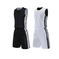 Setelan Bola Basket Dua Sisi untuk Pria, Bahan Mesh Bernapas, Cepat Kering, Tanpa Lengan, Longgar, Jersey Latihan Profesional
