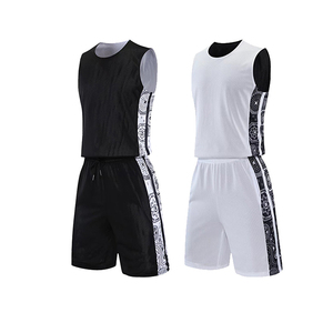 Double Sided Basketball Suit Set for <b>Men</b> Mesh Breathable Quick Dry Sleeveless Loose Fit Professional Training Jerseys - Product Image 3