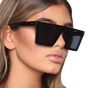ADE WU STY2039M Classic Men Women Oversized Shades Big frame Flat Top Lens Square Sunglasses anti UV