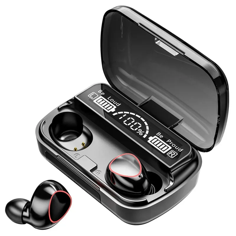 Earphone TWS Gaming Audifonos M10, headphone In-ear Hifi Bass Stereo Game & musik earbud nirkabel M10