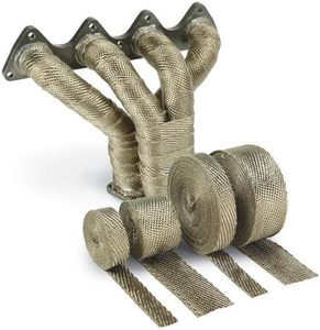 Universial titanyum araba motosiklet egzoz manifoldu aşağı boru titanyum egzoz isı Wrap kiti LR teknolojisi ile - Product Image 2