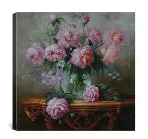 Hand painted classical realistic art still life flowers wall art oil painting on canvas still life for home decoration