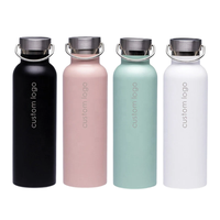 Botella de Agua Clásica de Acero Inoxidable Libre de BPA, Doble Pared, Aislamiento Térmico al Vacío, para Viajes, Gimnasio, Fitness