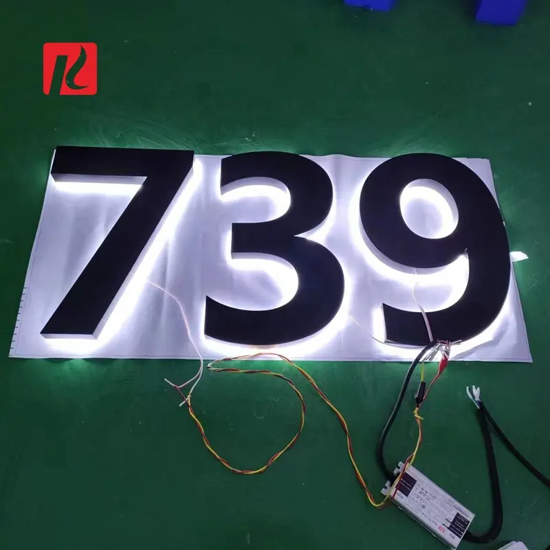 Kexian Factory Price LED Illuminated Buildings Number Sign Outdoor House Number Plate Led Light House Number