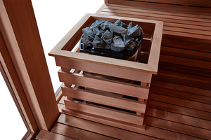 Grande lusso personalizzato canadese cedro rosso all'aperto stufa per Sauna a vapore 10 persone Design moderno in legno Sauna - Product Image 6