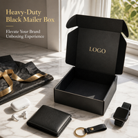 Boîte d'emballage pour expédition logistique e-commerce, carton noir mat pliable, personnalisable avec logo