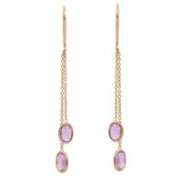 Natürliche Rosa Saphir-Ohrringe |   6x8mm Oval 3,20 Karat |   925 Sterling Silber 4-teiliges Luxus-Ohrringe-Set mit Krappenfassung |   Damenmode