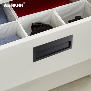 KNN Extended Concealed Handles <b>Black</b> Gold Embedded <b>Sliding</b> <b>Door</b> Drawer Pulls Modern Minimalist <b>Wardrobe</b> Hardware - Product Image 2