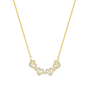 Four Leaf Clover Necklace With Full Diamonds For Women Gift Qixi Festival Jewelry Silver Chain 10cm Extended - Product Image 5