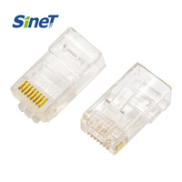 100 piezas/lote Conector Hembra RJ45 UTP ABS Chapado en Oro de 3 Pines para Montaje en Superficie, 8 Núcleos, 100/1000 Base-T, Certificado ISO9001