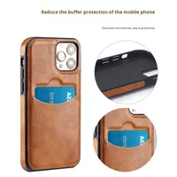 Étui de téléphone portable professionnel personnalisable antichoc avec fentes pour cartes, style INS, en PU, avec support de téléphone, pour tous les modèles