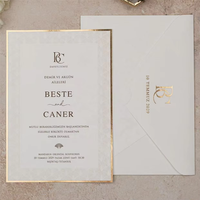 Ensemble de papeterie de mariage personnalisé haut de gamme avec enveloppes, papier fantaisie, estampage à chaud, expédition rapide des échantillons