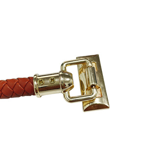Rattan <b>Basket</b> With Brass Handle 25Cm Light <b>Gold</b> Rectangle Shape For Bags And Gift Boxes - Product Image 4