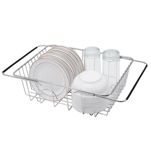 Stainless Steel Sink Drain <b>Rack</b> Double Tier Modern Kitchen Towel Use Waterproof Retractable Drain Basket - Product Image 2