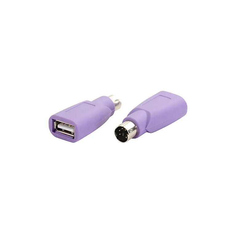 PS/2 6-контактный переходник разъема портативного адаптера мыши мини замена прочная клавиатура Фиолетовый конвертер USB к PS2