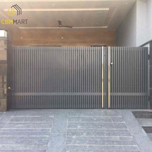 CBMmart House Puertas <span class=keywords><strong>de</strong></span> valla <span class=keywords><strong>de</strong></span> acero <span class=keywords><strong>de</strong></span> lujo Diseño Metal <span class=keywords><strong>Hierro</strong></span> forjado Doble columpio Entrada Puertas negras - Product Image 4