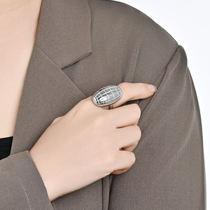 European American Style Bread Shape <b>Titanium</b> Steel <b>Ring</b> For Women Index Finger Niche Design Light Luxury Jewelry - Product Image 2