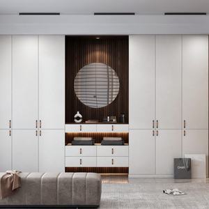 Direct d'usine vestiaire multicouche personnalisé en forme de L armoire et coiffeuse combinaison bébé armoire en bois - Product Image 6