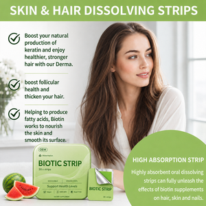 Suplemento Biótico Certificado en Tiras Orales Disolubles, Caramelo de Película con Vitaminas para Cabello y Uñas Saludables, Glutatión en Película Oral Disoluble - Product Image 6